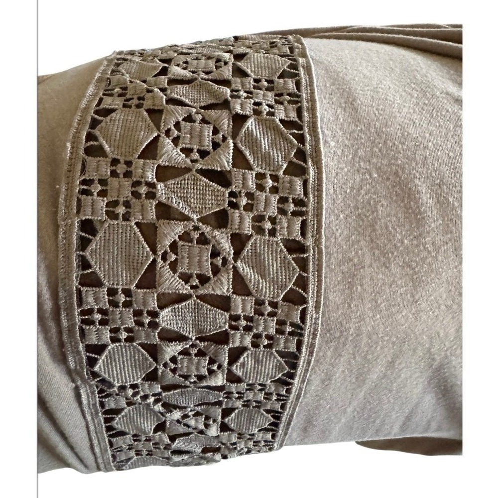 Apt 9 Cardigan Women XL Taupe Excellent Open Front Lace Back Casual Chic - Picture 4 of 4
